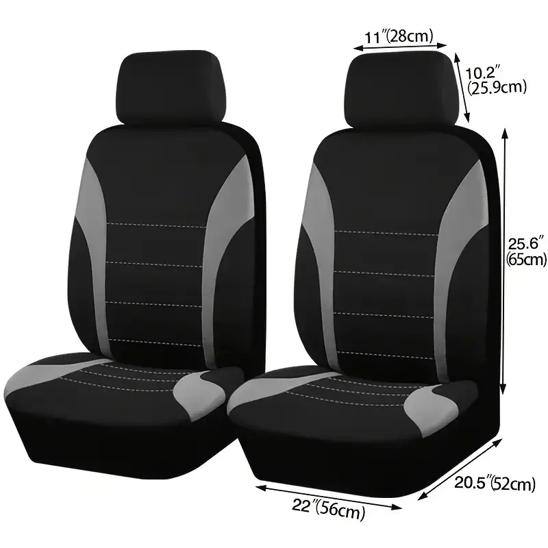 Czterosezonowe uniwersalne pokrowce na przednie/tylne siedzenia samochodu Tkanina poliestrowa chroniąca pokrowce na siedzenia Bezpieczna ciężarówka Van SUV Seat Protecto Accessory — zdjęcie 4