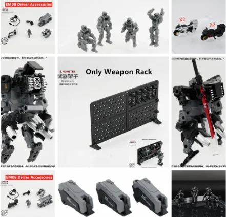 Imagem -02 - Mecha Modelo Tanque Emonster Em01 Em02 Em03 Em04 06 07 08 Driver Acessórios Submarinos Caixa de Mísseis Etiquetas uv N4b07f E.monster