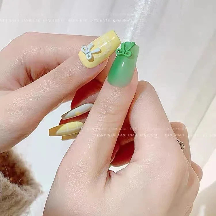 10pcs/lot Cute 3D Alloy spray painting Bow Nail Art Charms Japanese colors Bowknot Ribbon Nail Art Decorations