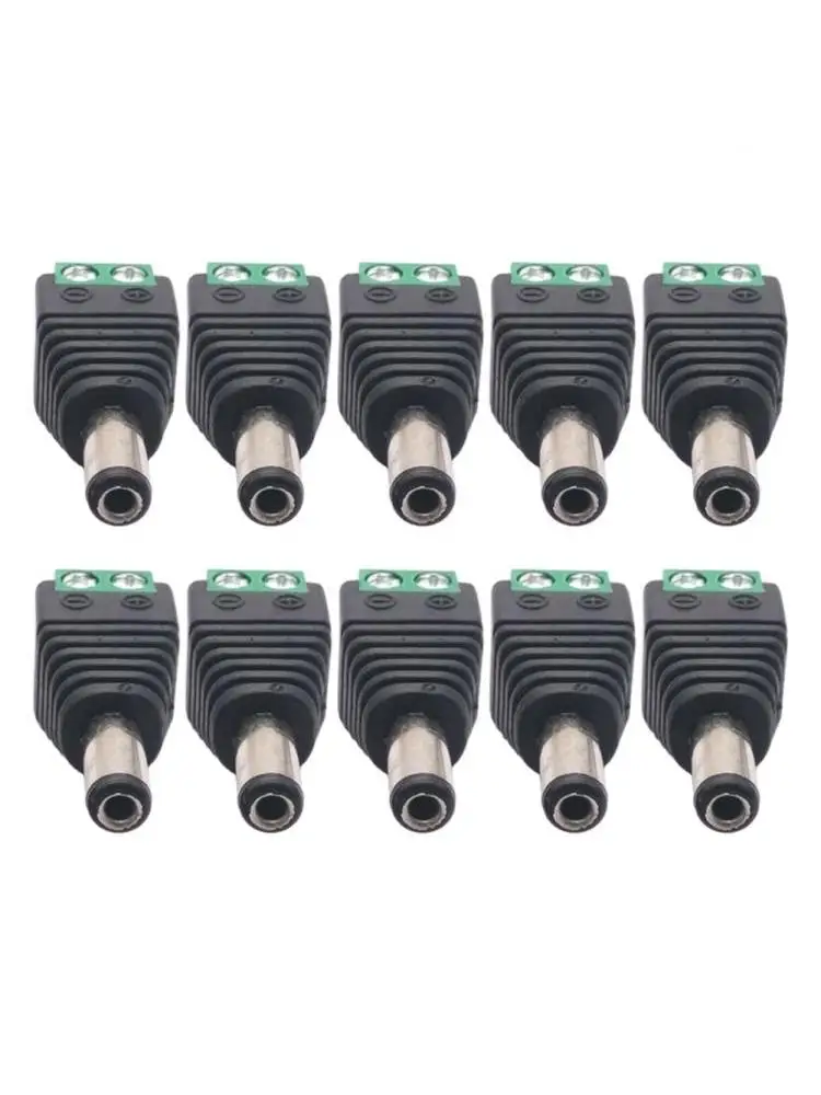 Niezawodna i trwała męska wtyczka zasilania DC 10 SZTUK 5 5 x 2 1 mm Złącze adaptera do CCTV i zasilacza LED — zdjęcie 2