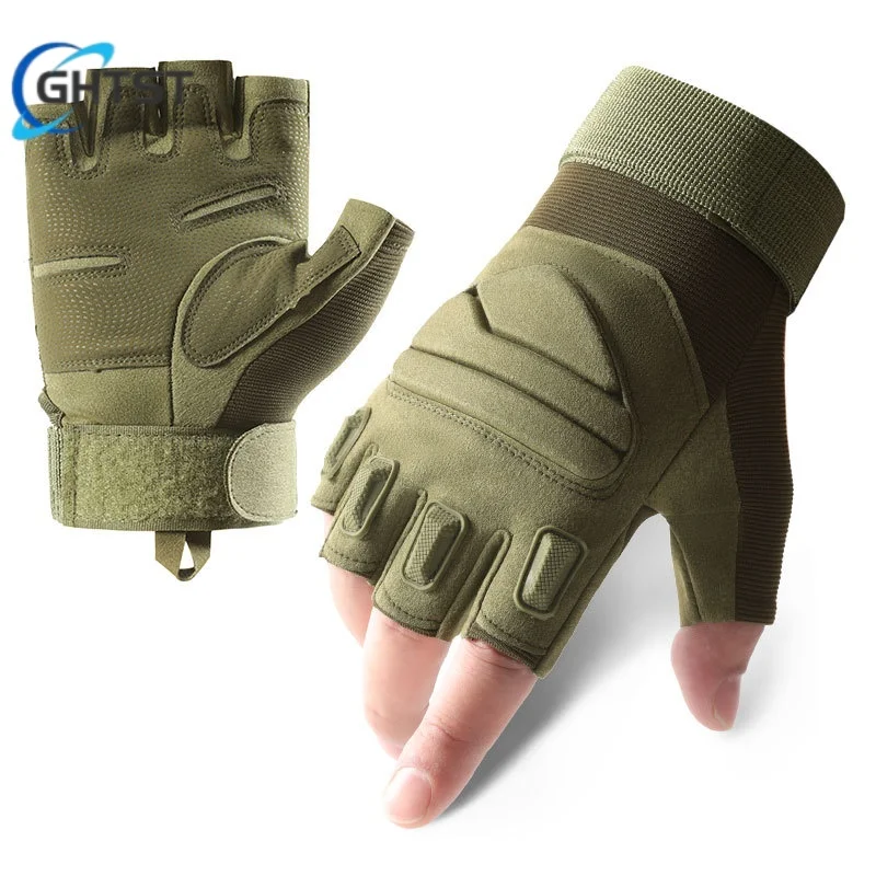 Camping 1Pair Outdoor Tactical Airsoft Gloves Half Finger Anti-slip Combat Shooting Hunting Fitness Fingerless Anti-cut Gloves