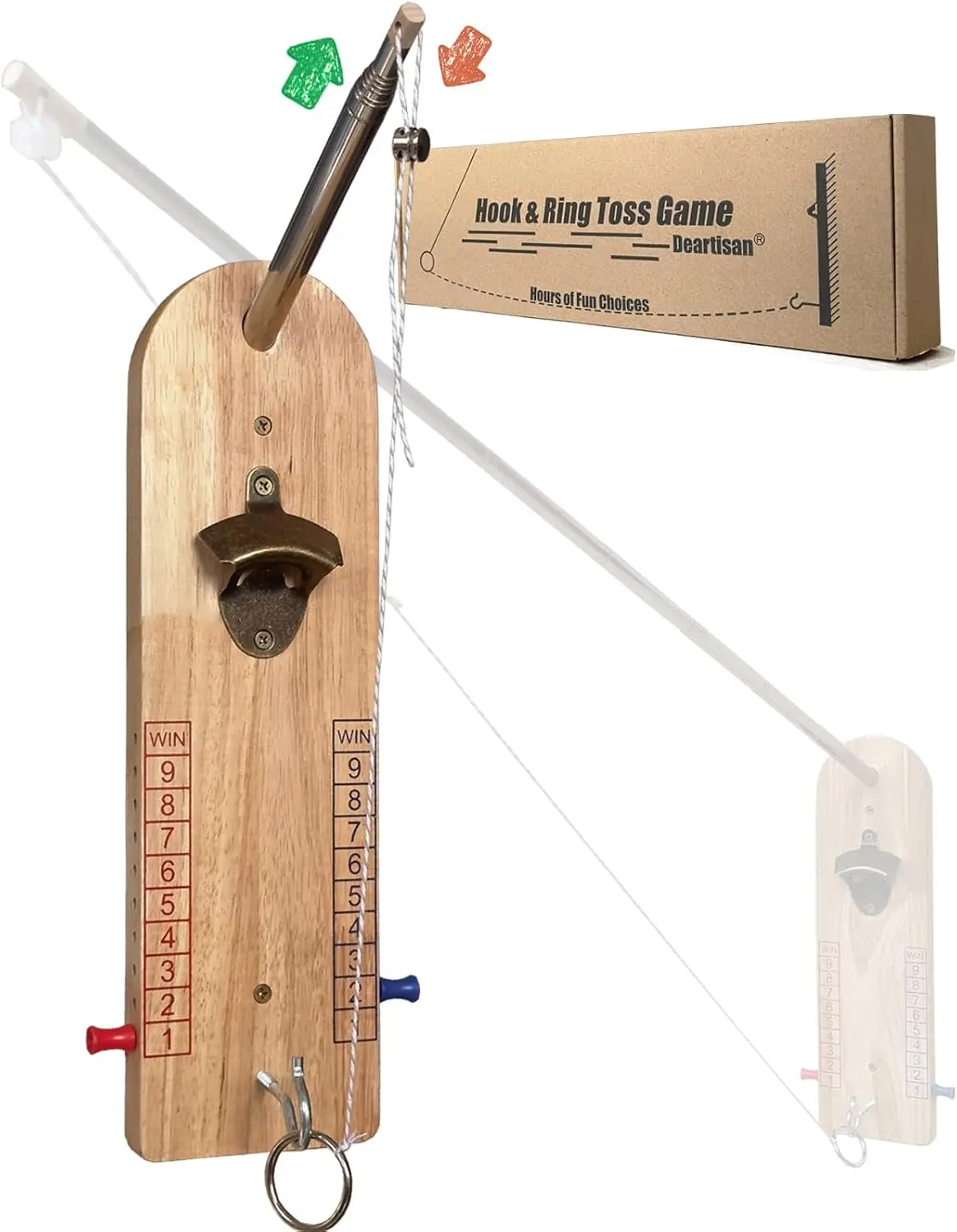 

Hook and Ring Toss Game Bottle Opener for Indoor Outdoor Parties, Fun Adult Entertainment