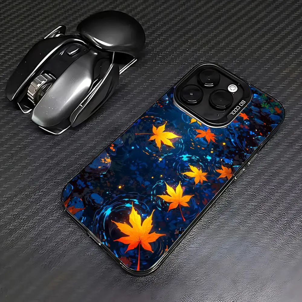 

Fallen maple leaves case for iPhone17 16 15 14 13 12 11 Pro/ Max/Plus shock-proof rear cover anti-fingerprint