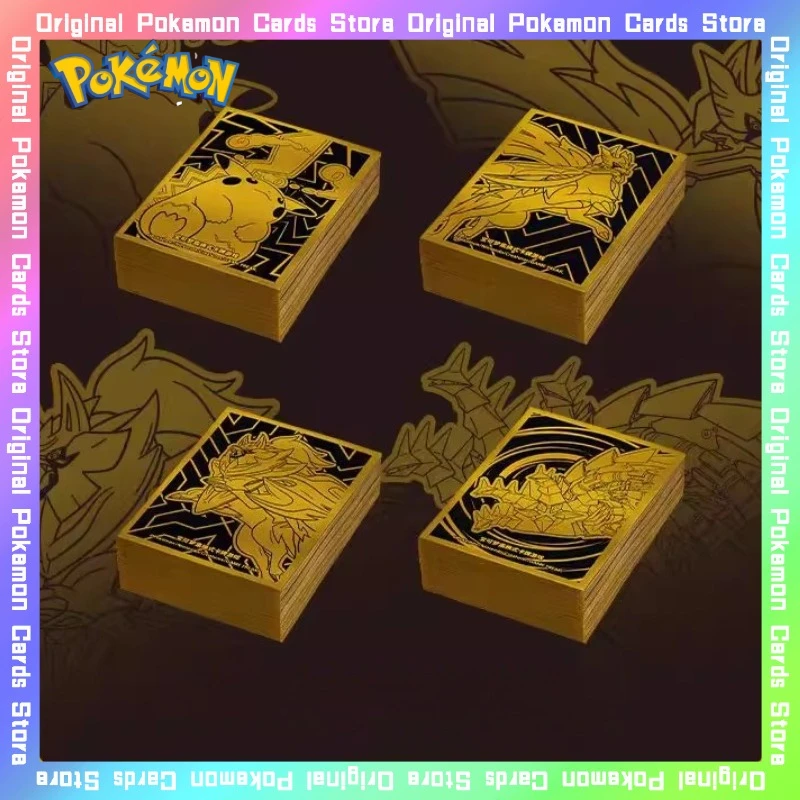 

PTCG Pokemon Original 64PCS Card Sleeves Bright Gift Box Pikachu Eevee Mew Trading Card Protection Sleeve Collectible Toy Gifts