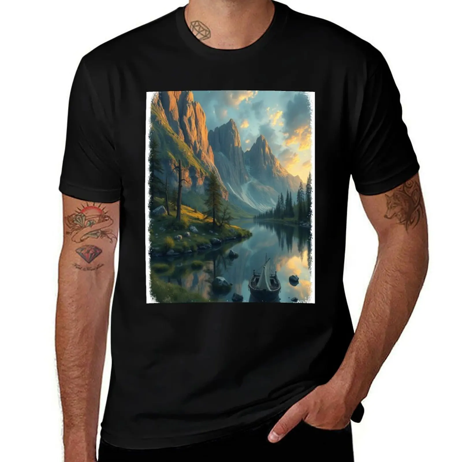 

Dreamlike Scenery – Sunlight kisses nature T-Shirt kawaii clothes oversizeds customs luxury clothes men