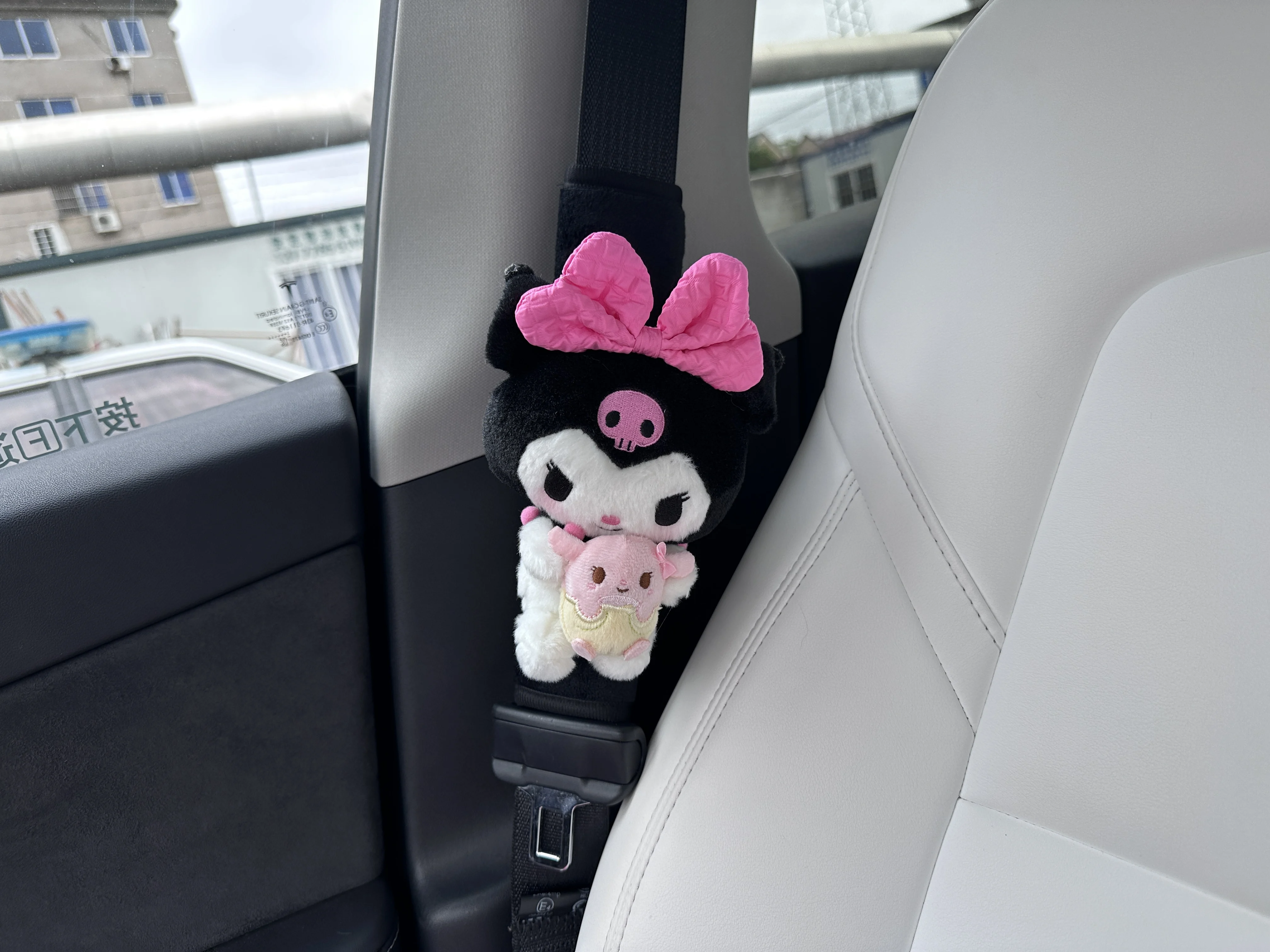 Sanrio minha melodia cinnamoroll kuromi protetor de cinto de segurança do carro dos desenhos animados anime personagem acessórios carro kawaii decoração presente