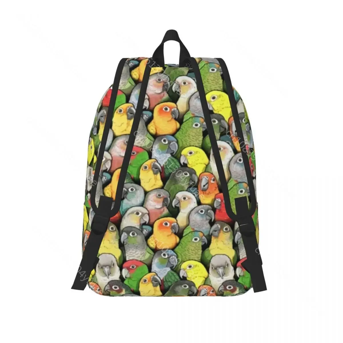 Colorful Cute Parrot Canvas Backpacks Funny Animal Print Picnic Soft Backpack Cute Bags
