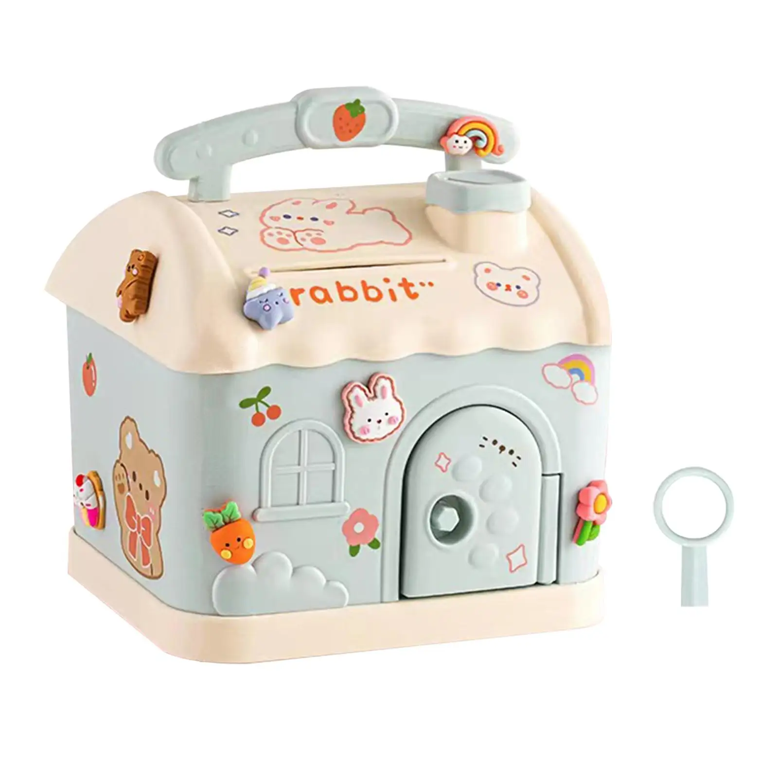 DIyステッカー付き貯金箱キー実用的なギフト付きの貯金箱パーティーの好意のための絶妙なハウスピギーバンク