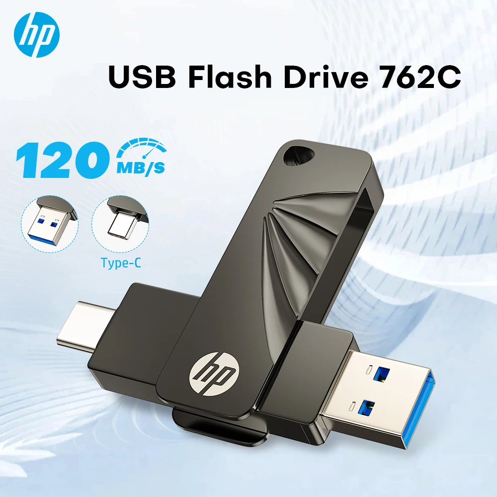 

Флешка HP 2IN1 Type-C USB3.2 для телефона и компьютера, оригинальный флэш-накопитель, 256 ГБ, 128 ГБ, 64 ГБ, флэш-накопитель до 120 Мбит/с