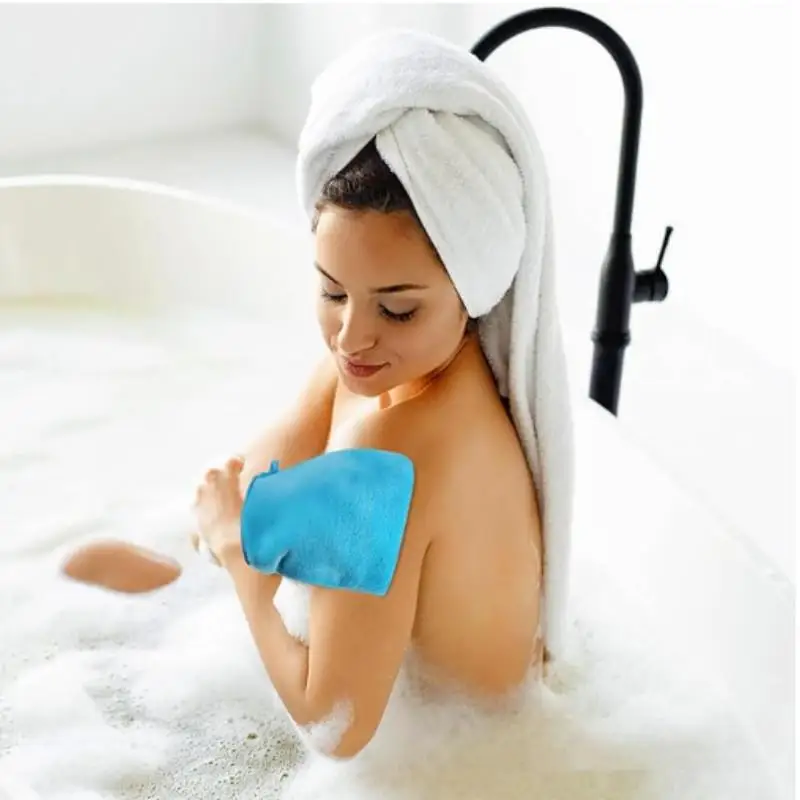 1 pz colorato struccante guanti detergenti riutilizzabili morbida microfibra asciugamano per la cura del viso bellezza panno detergente per il viso cura della pelle