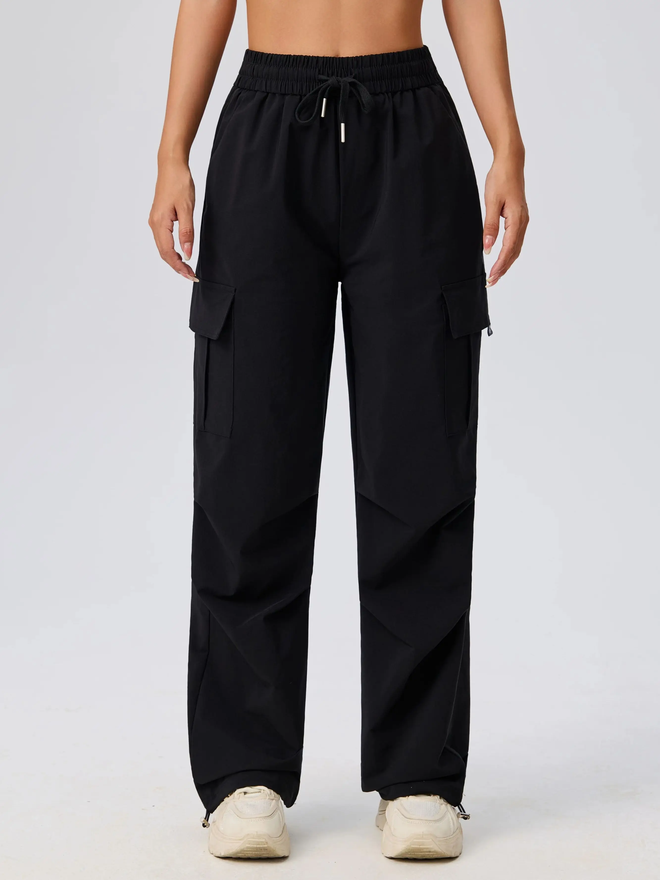 Casual cargobroek voor dames, taps toelopende slim-fit broek met meerdere zakken voor lente/zomer/herfst/winter - afbeelding 2