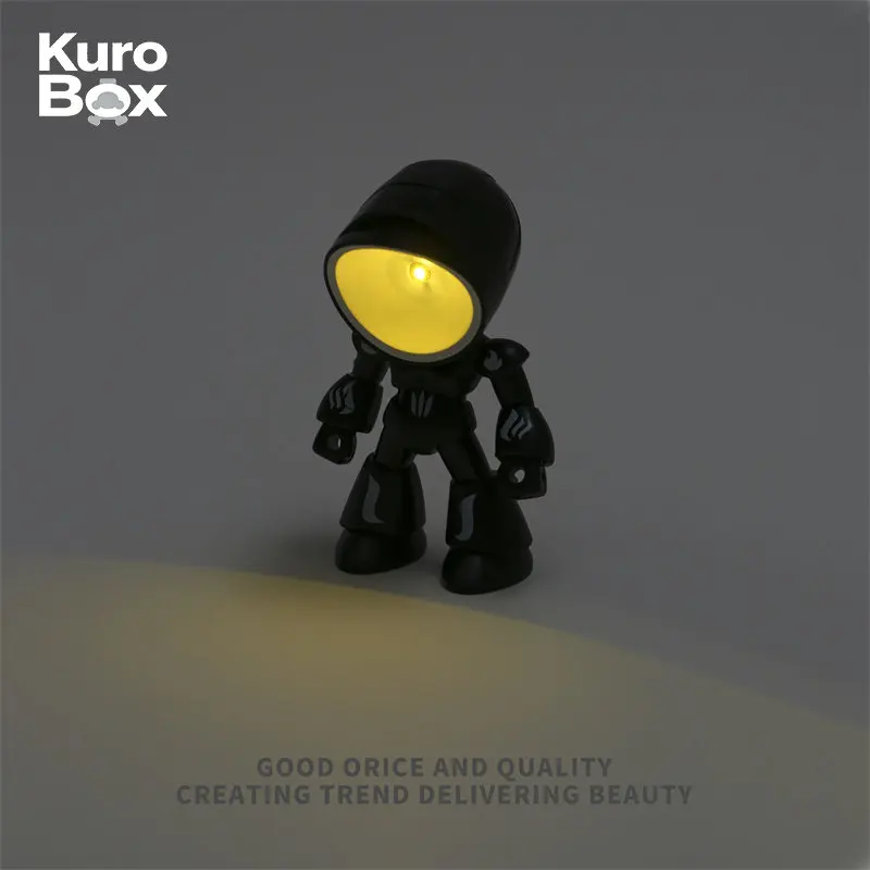 11 cm rotante LED illuminato robot figura ornamento da scrivania decorazione desktop creativa mini luce notturna regalo per ufficio casa camera da letto