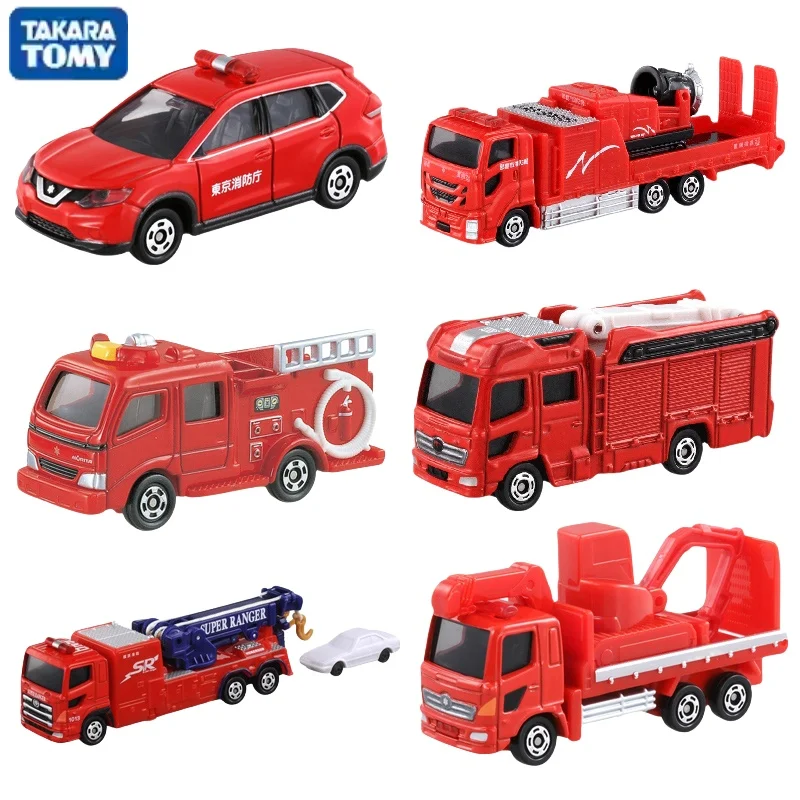 TAKARA TOMYC ladder fire truck Rescue vehicle Command vehicle Alloy die cast simulation car model, boys toys, children's gifts