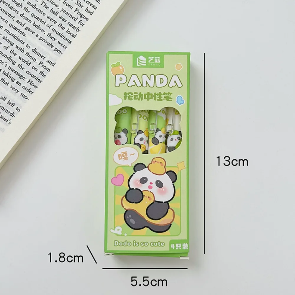 ปากกา capybara สีดำปากกาหมึกเจล4ชิ้นขนาด0.5มม. ปากการูปการ์ตูนเรียบสีกลางปากกาเครื่องเขียน ST PEN TIP ปากกาลูกลื่นแห้งเร็ว