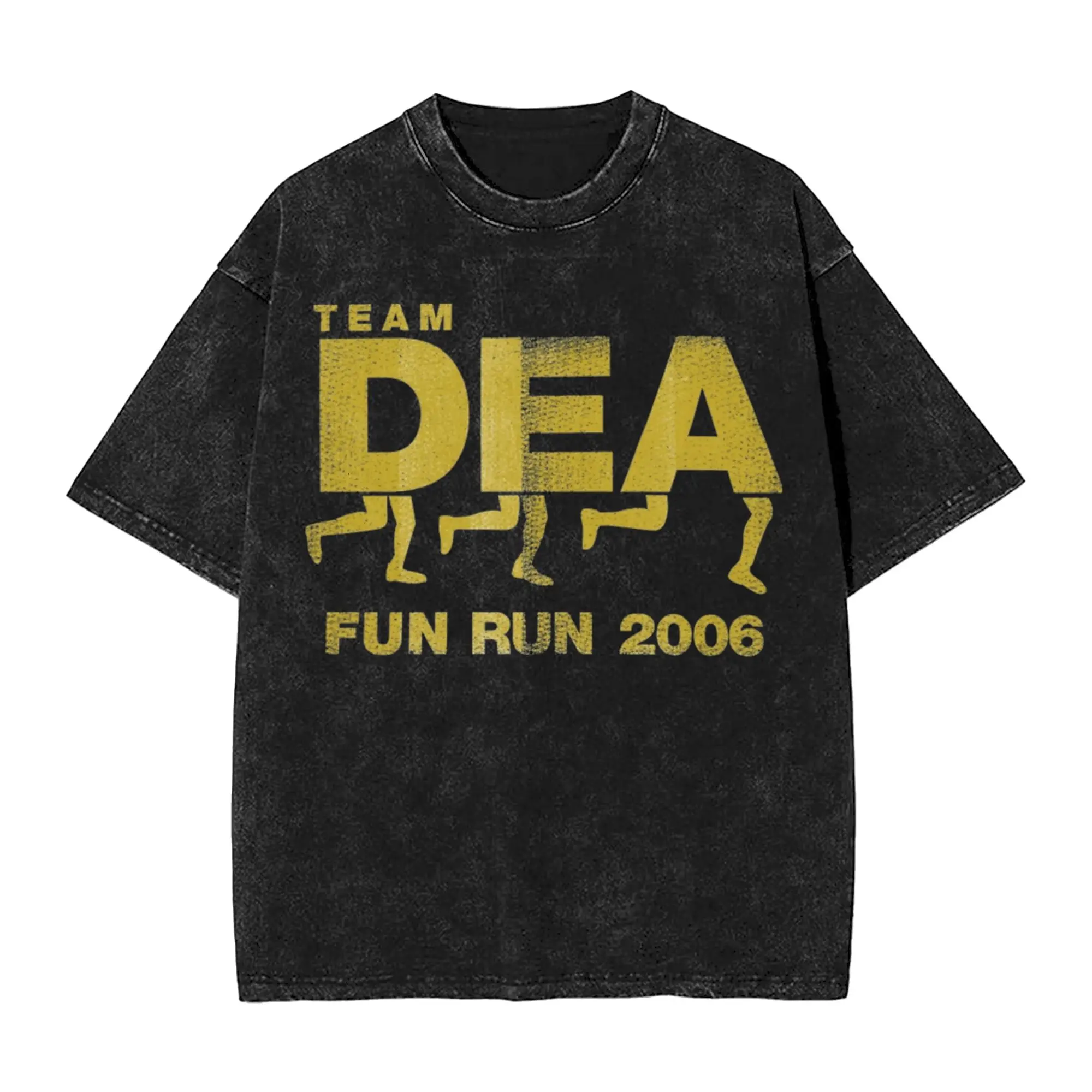 Washed T Shirt DEA Fun Run Breaking Bad Hip Hop Vintage T-Shirt Oversize Streetwear Short Sleeve Tops Tee Shirt for Men Women