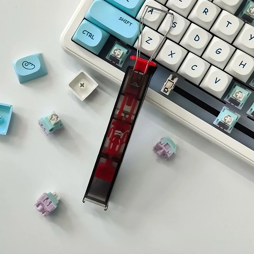 

2 in 1 Keys Caps Puller DIY Multifunction Keyboard Switch Puller Transparent Light Weight Mechanical Keyboard Keycap Extractor