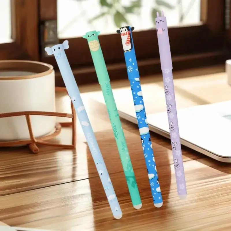 

8Pcs Cartoon Animal Erasable Gel Pens 0.5mm Colorful Ink Ballpoint Pens Smooth Writing For Office School Stationery Supplies