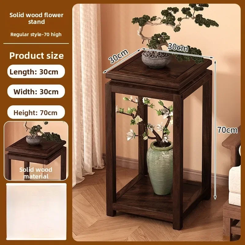 Solid Wood Flower Table Chinese Flower Shelf Living Room Floor-to-ceiling Balcony Green Plant Flower Pot image 6