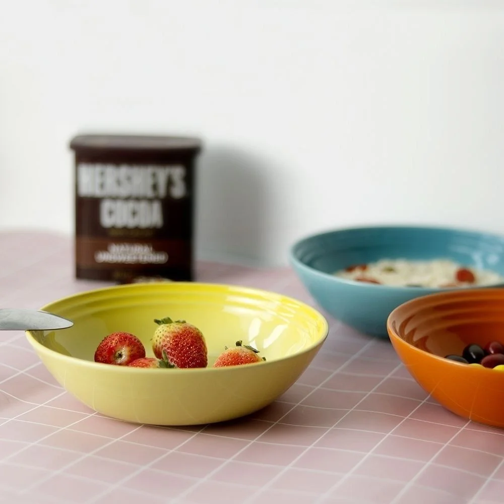 Le Creuset-tazón de cerámica para avena, Color fresco, tazón de ceres, tazón de desay, ensalada de frutas, tazón de pos...