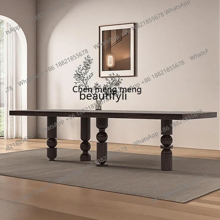 s8617 Nordic solid wood dining table small apartment light luxury design conference table, villa living room, negotiation workbe
