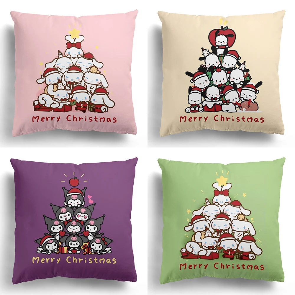 1 piece of Sanrio Christmas decoration Pillowcase Kulomi Cinnamon Dog Christmas Tree cushion cover Home decoration gift