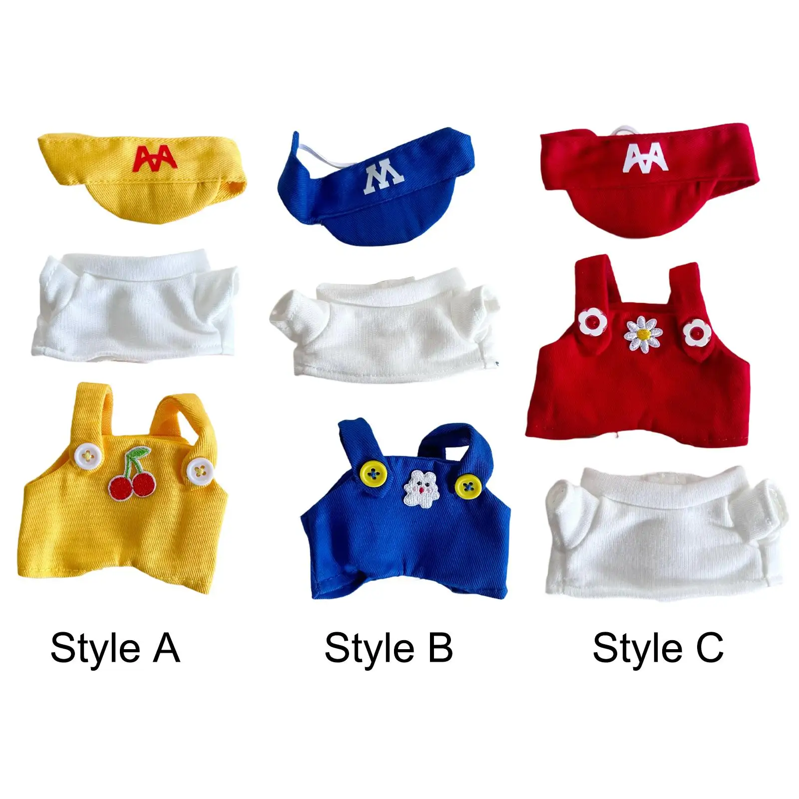 Vestiti per bambole di peluche per bambole da 15-17 cm Puntelli per foto morbidi Costumi per vestire fai da te Abbigliamento per bambole Moda Animali di peluche Vestiti carini