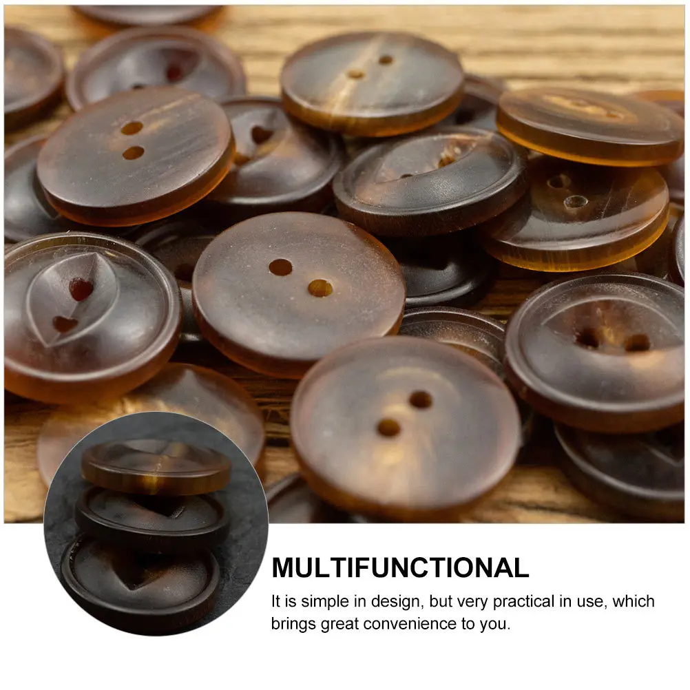 

30Pcs Vintage Ox Horn Buttons Durable Practical Sewing Replacement Buttons for Clothes Decor DIY Garment Accessories