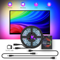 Ambient TV PC Monitor Backlight Screen Color Sync Flowing Multicolor Effect LED Light Strip Kit DC5V USB Atmosphere Decor Light