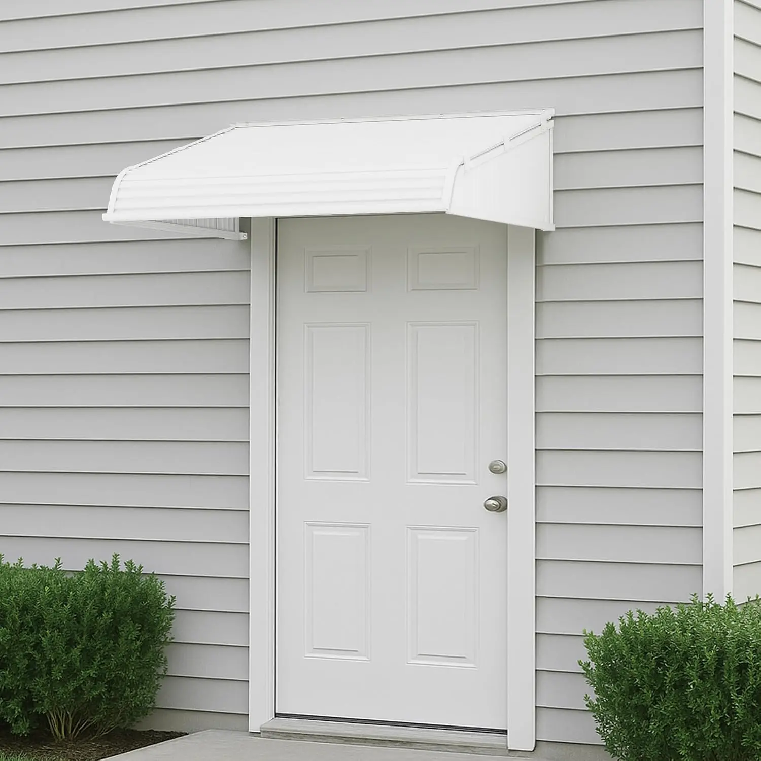 Window Awning 42''W x 40''D Aluminum Frame Impact-Resistant PVC Panels Rain Snow UV Protection Door Canopy, Customized
