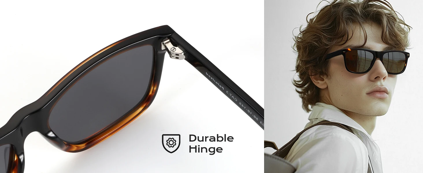ZENOTTIC Fashion Square Polarisierte Sonnenbrille UV400-Schutz Acetat-Sonnenbrille Klassisches Design Schatten für Damen Herren – Detail 6