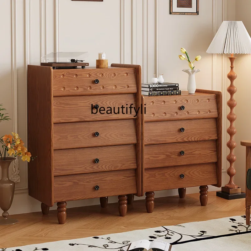 X All solid wood, household four or five chest cabinets, storage, bedside drawers, living room high and low cabinets