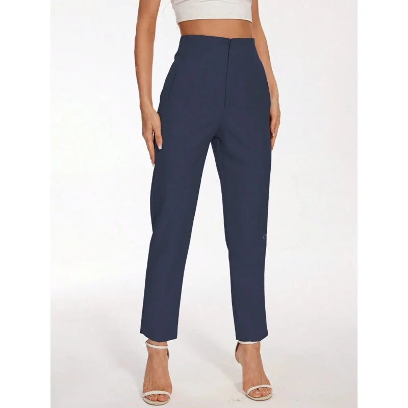

High Waist Casual Pants Women's High Waist Loose Fit Long Trousers Comfortable Fashionable Female Clothing Spring Season