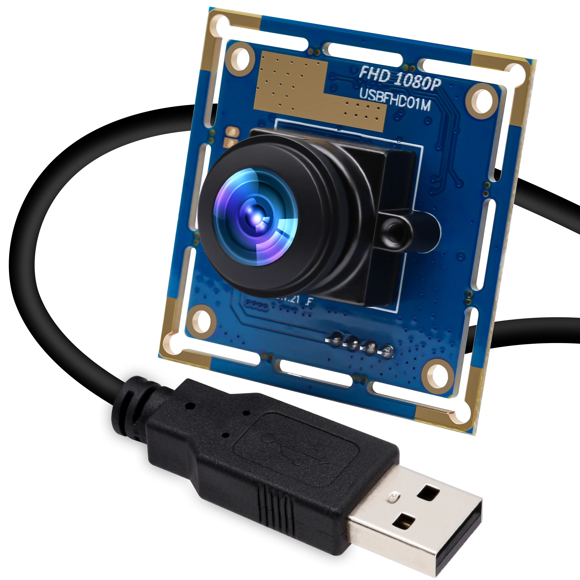

ELP 2MP OV2710 Full HD USB Camera Module Mini with Wide Angle 180 Degree Fisheye Lens ELP-USBFHD01M-L180