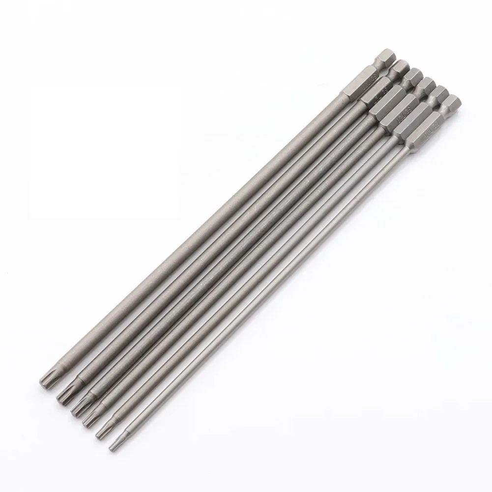 1PC 200mm Magnetic Torx Screwdriver Bits Alloy Steel T10/T15/T20/T25/T27/T30 Flat Head 1/4\