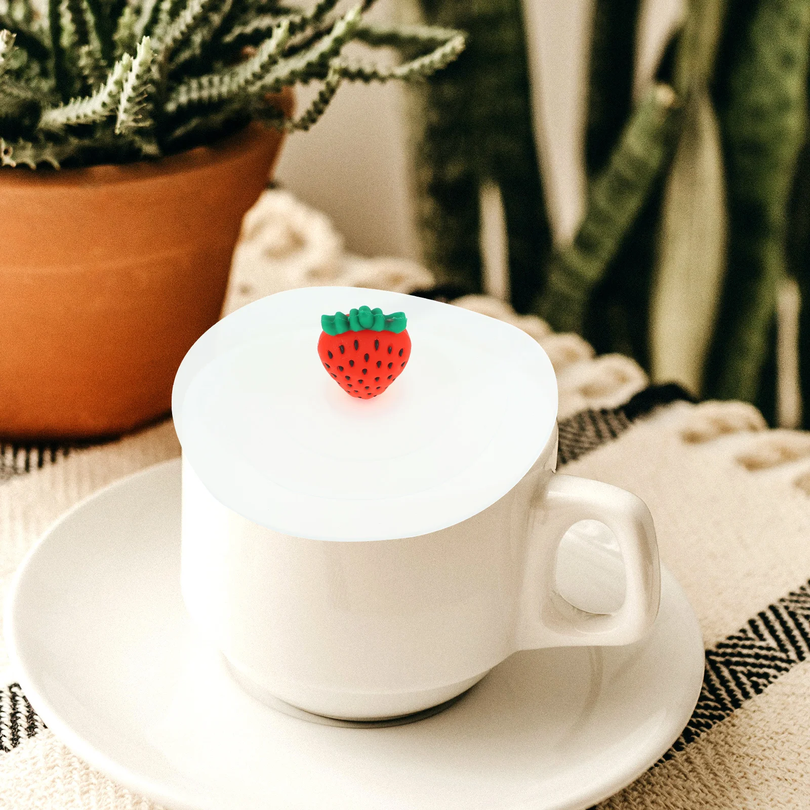 

3Pcs Food Grade Silicone Mug Covers Cartoon Pattern Airtight Seal Leakproof Cup Lids Keep Drink Warm Reusable Cup Cover Set
