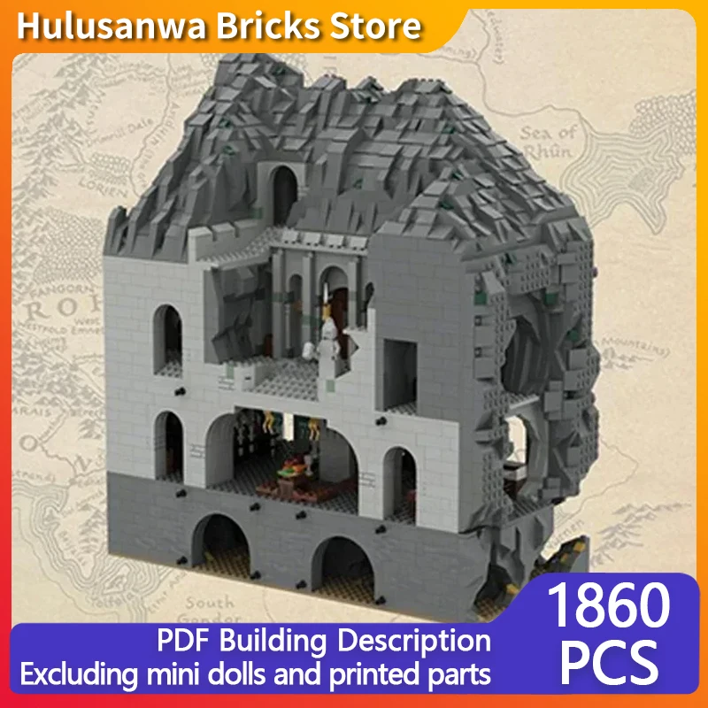 Ring Movie Model MOC Building Bricks Fortress On A Rock Block Line Modular Technology Gifts Holiday Assemble Children Toys Suit