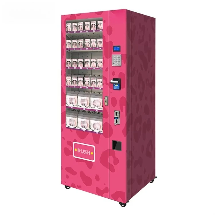 آلة بيع الأظافر بالضغط الوردي المخصص وآلة بيع التجميل مع شاشة الإعلان #2