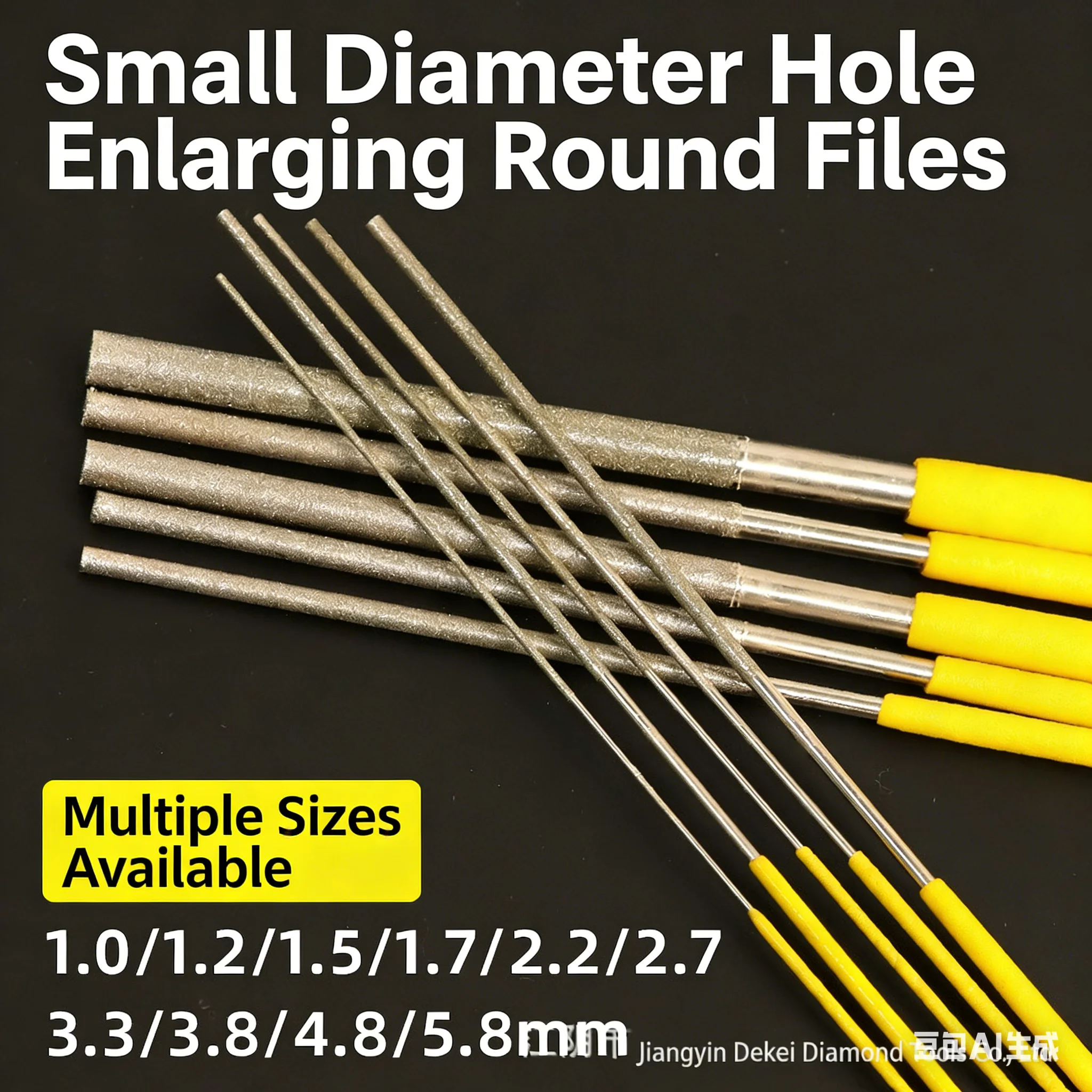 1mm Ultra-Fine Circular File, Diamond Small Round File, Grinding Rod, 2mm Super-Fine Hole Expansion Alloy File