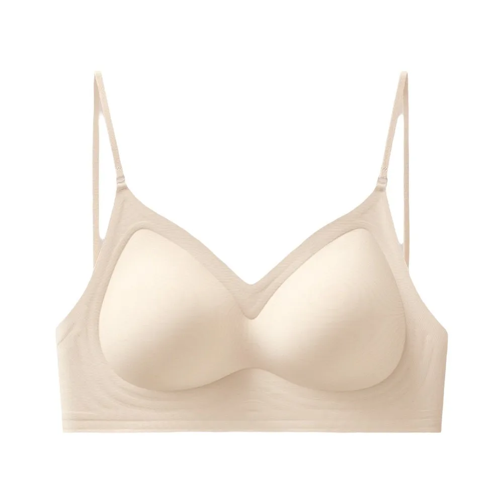 Simple Deep V Wireless Wire-free Bra Anti-sagging Shockproof Underwear for Women Lingerie Back-beautiful Seamless Bra Gifts