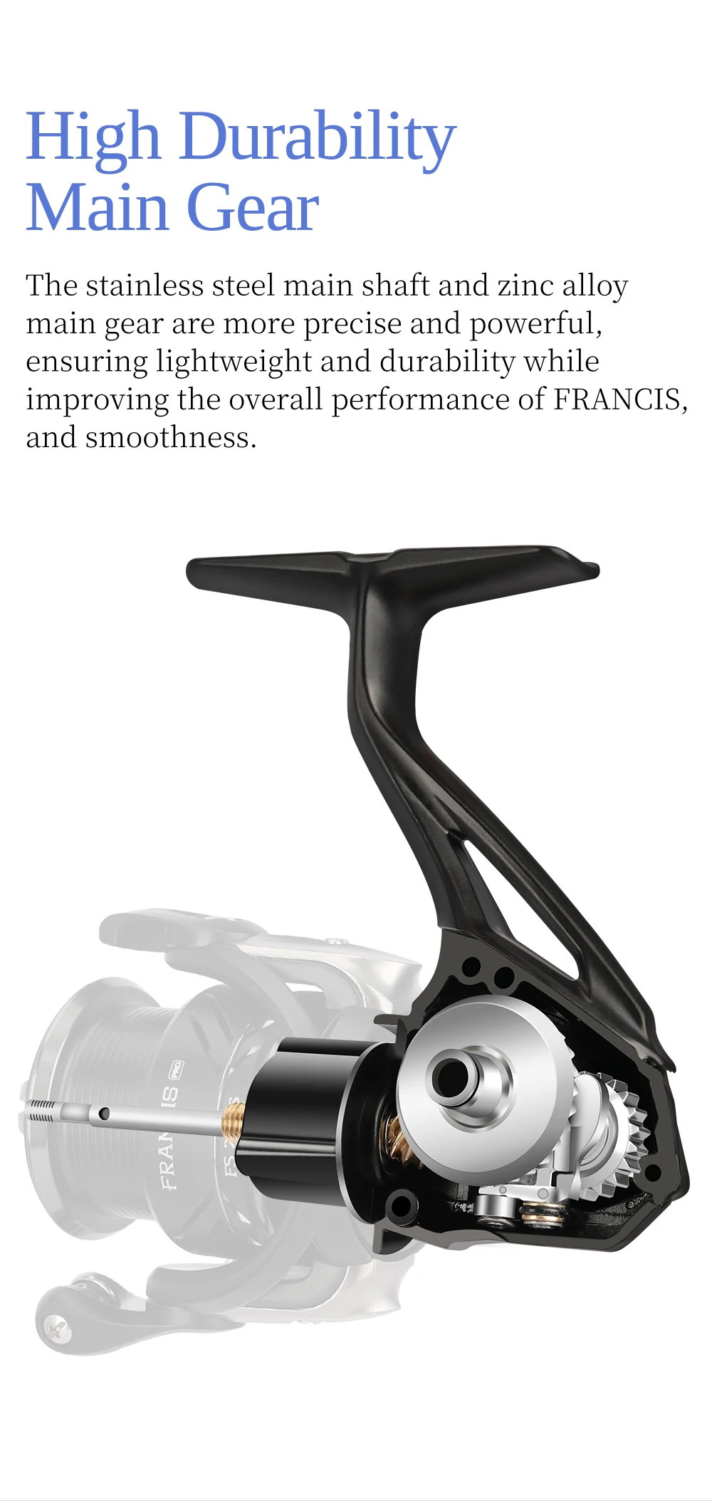 TSURINOYA Spinn-Angelrolle FRANCIS FS PRO 800S 1000 C2000S 2500S 3000M 4000M 158g Flache Spule Vielseitiger langer Wurfbarsch – Detail 13