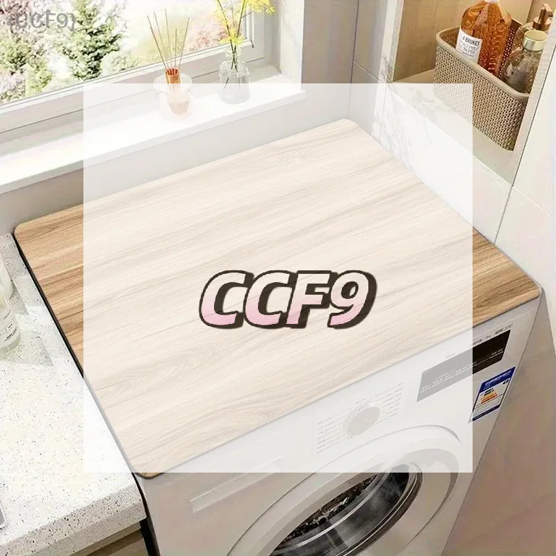 

1 шт. Чехол для стиральной машины с текстурой светлого дерева и впитывающим покрытием - Нескользящий быстросохнущий коврик-протектор для стиральной машины/кухонной столешницы, Декор для дома