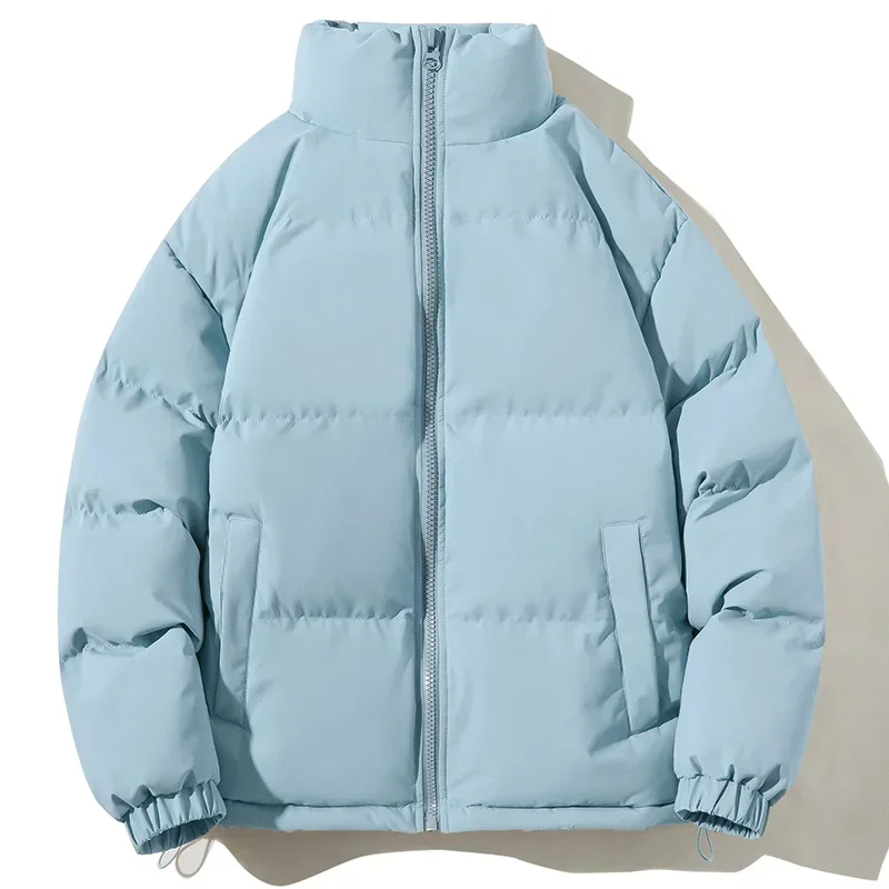 2024 Winter jacke Herren Damen lässig All-Match einfarbig locker Stehkragen warm Parka koreanischen Stil Straße kurzen männlichen Mantel