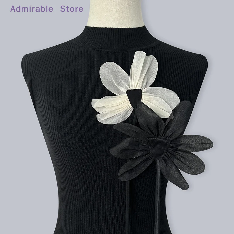 wNew Cloth Fabric Flower Brooch Pins Lace Flower Corsage Lapel Pins Handmade Jewelry Wedding Party Accessories