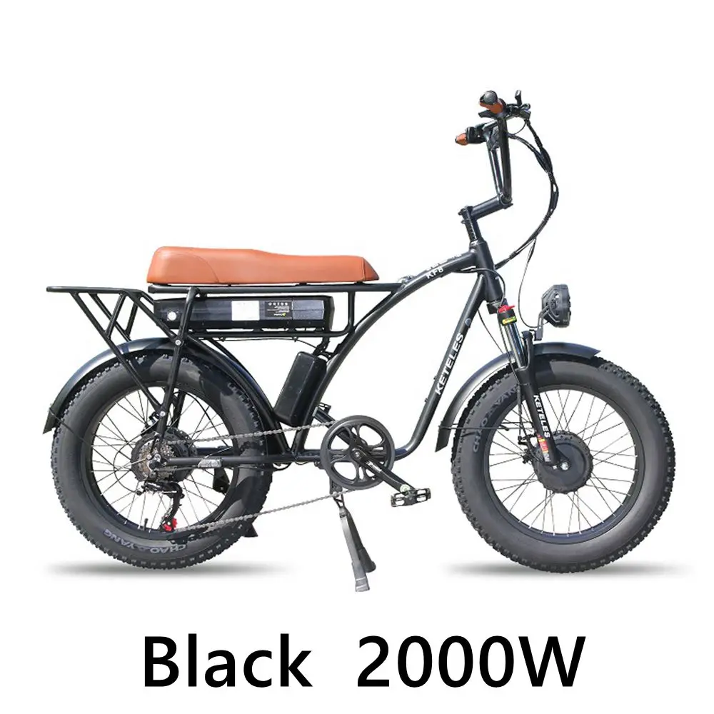 23AH Lithium Battery E-Bike 1000W 2000W Motor 20x4.0 inch Fat Tire Electric Bike With LED Headlight