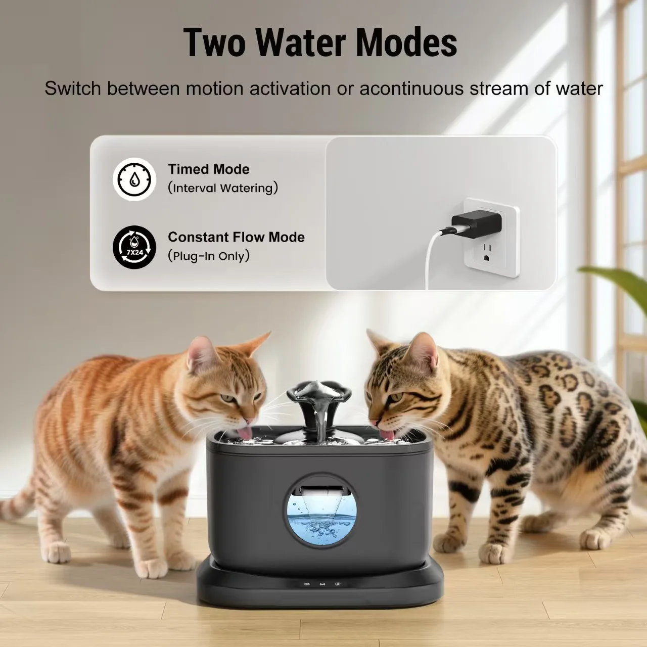 water and electricity separation pet water dispenser wireless induction large capacity super battery life cat water dispenser