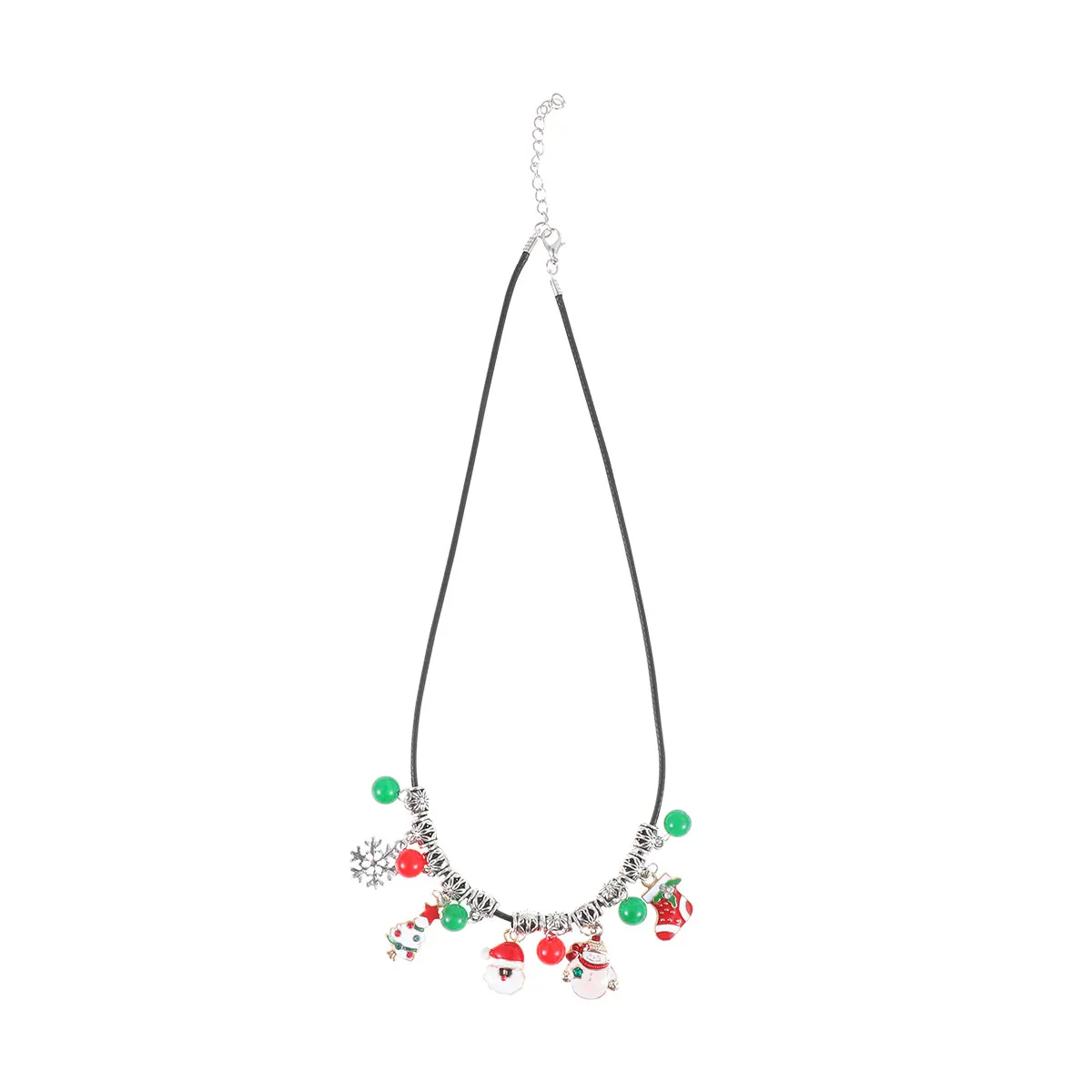 Santa Claus Christmas Necklace Festive Colorful Torque Clavicle Chain for Women Christmas Party Holiday Wear Tree Wall