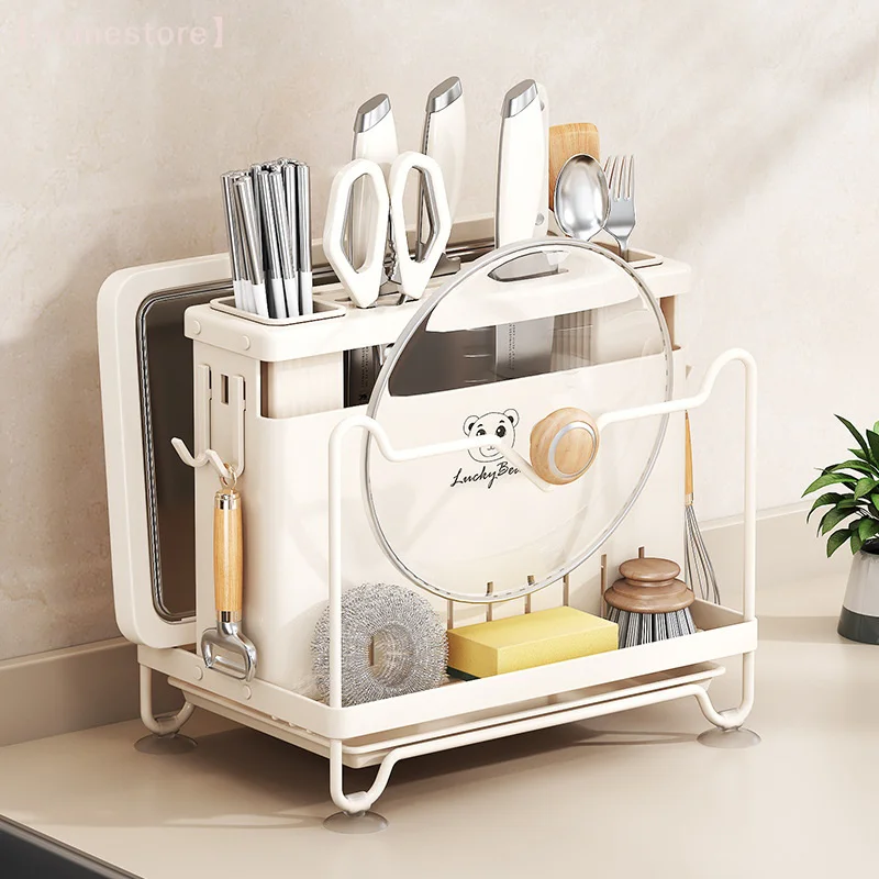 

Knife Holder Multifunctional Knife Rack With Cutting Board Rack Knife Storage Tableware Drain Rack Chopstick Rack Kitchen