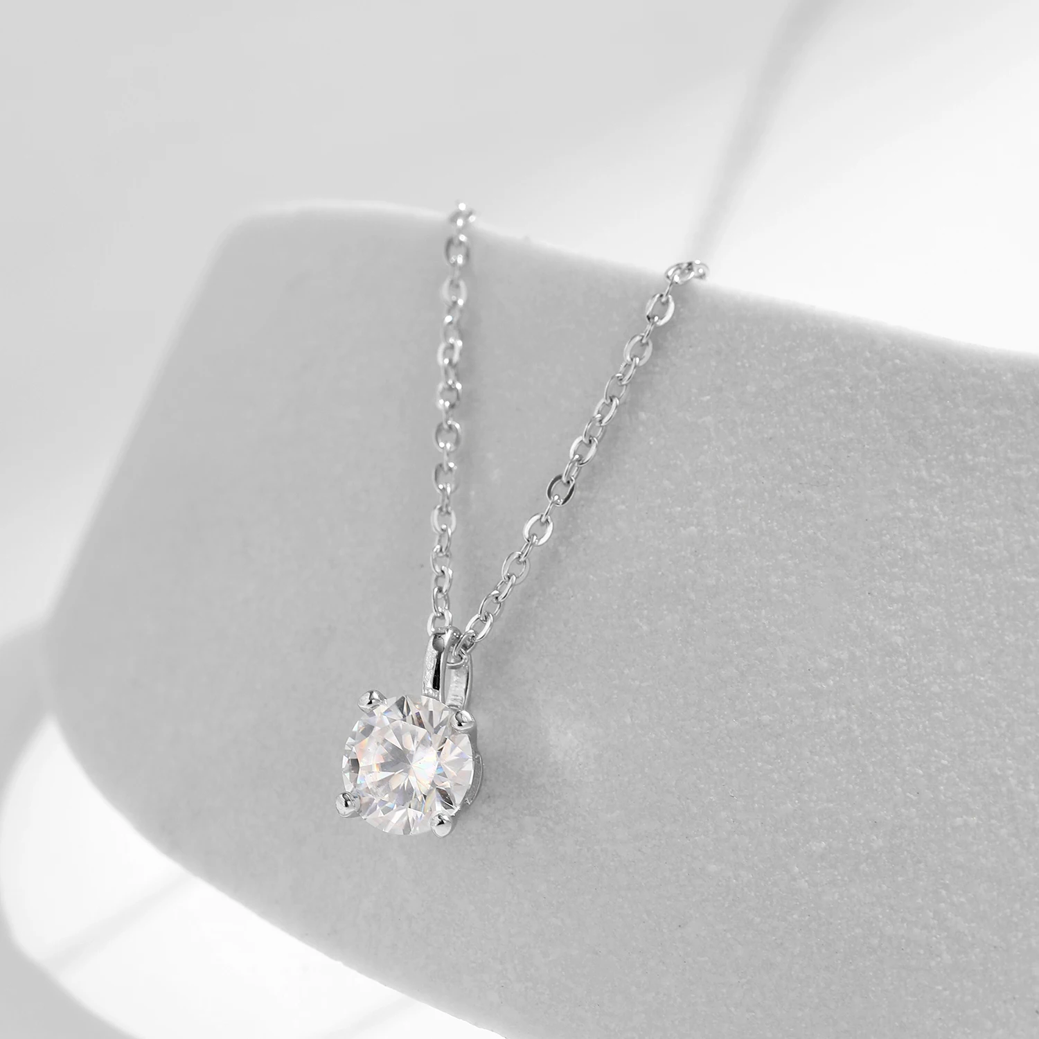 MODIAN 1CT Prong Impostazione Moissanite Collana D colore VVS1 Lab Ciondolo con diamanti per le donne Gioielli da sposa in argento sterling 925