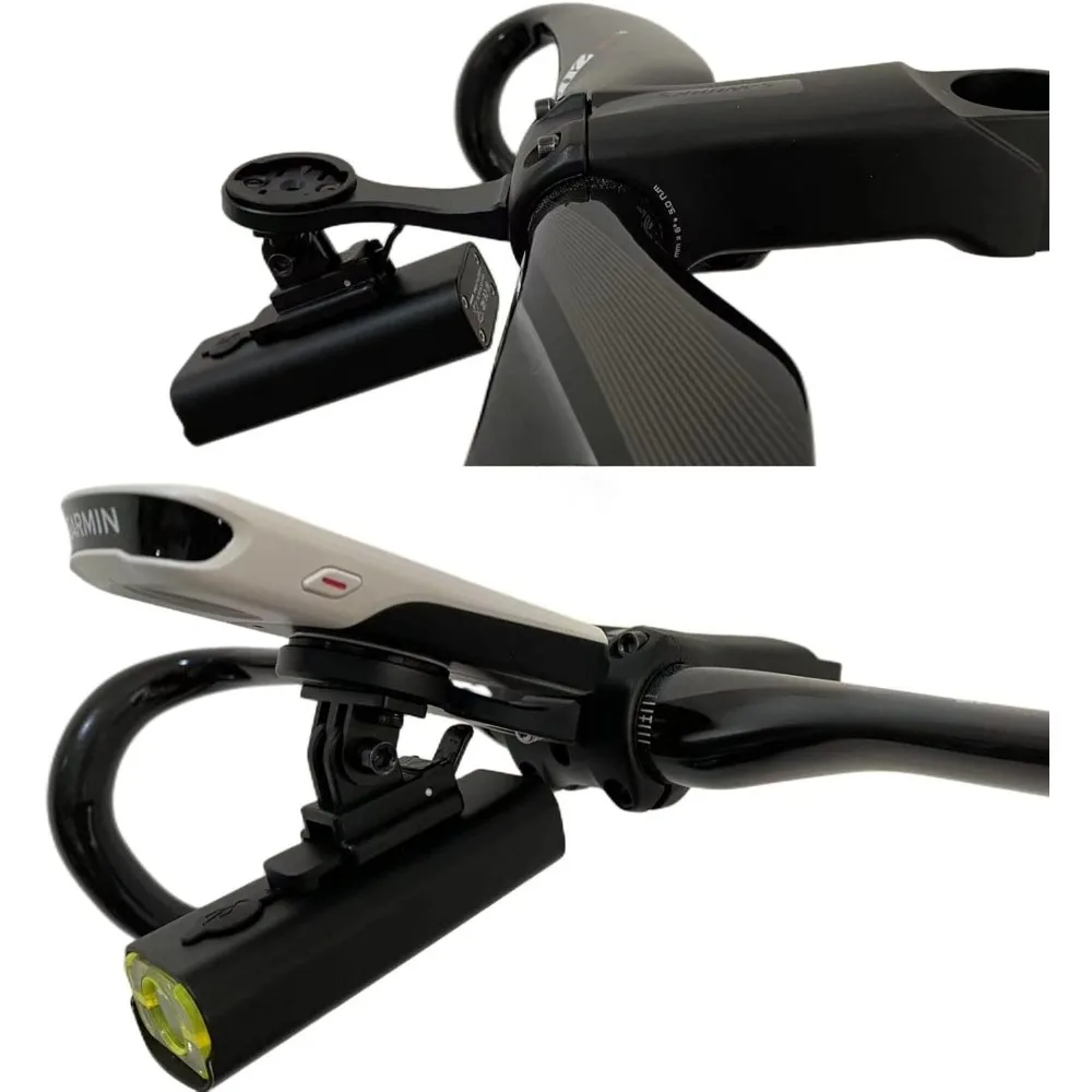 مجموعة دعامات تثبيت كمبيوتر الدراجة متوافقة مع محول Garmin/G/G+/Wa Hoo/Bryton Stem Bike GPS، والأضواء، ومجموعة كومبو الكاميرا الرياضية #6