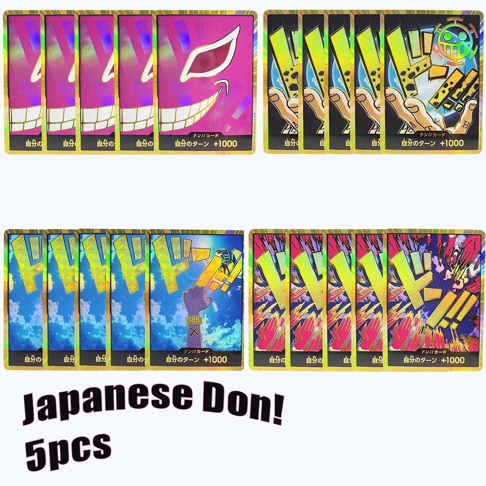 

5PCS One Piece Japanese Version Gold DON!!! Collection Cards The Best PRB-01 Zoro Ace FOIL NM Refraction Flash Toy Gifts